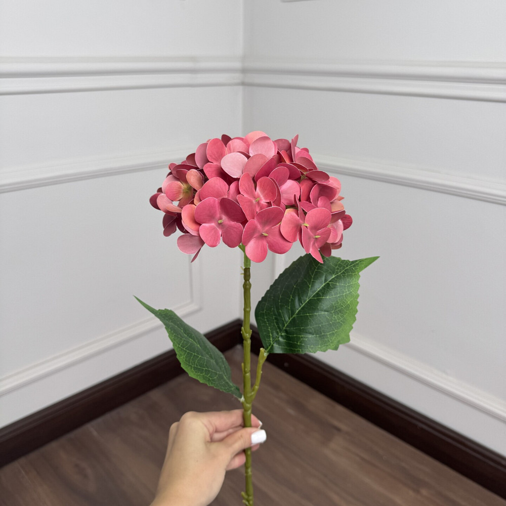 Гортензия латексная искусственная h=70см. d=17 cm 1шт. Цвет: фуксия AF-63 Львов - изображение 2
