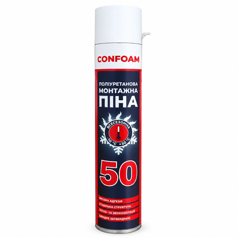 Піна монтажна поліуретанова всесезонна Confoam 50 побутова, 700 мл Київ - фото 1