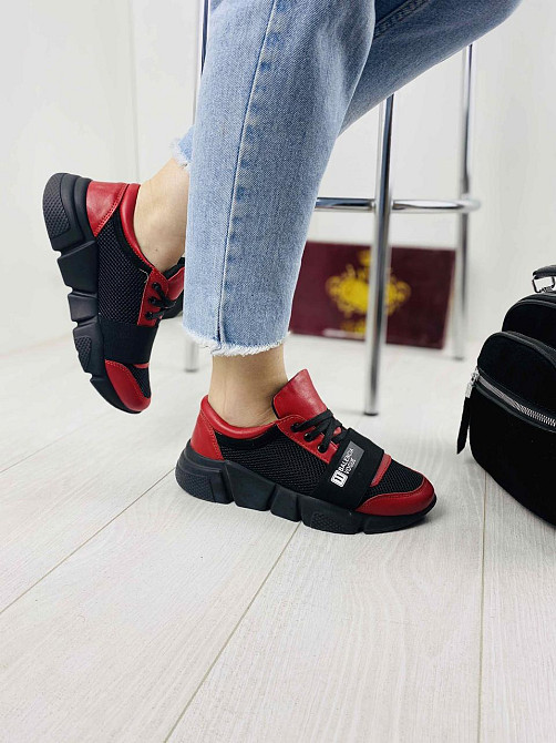 Кроссовки женские VLADEKS красные натуральная кожа+сетка 36р.-23.5см., 38р.-24.5см. (3186) Коломыя - изображение 2