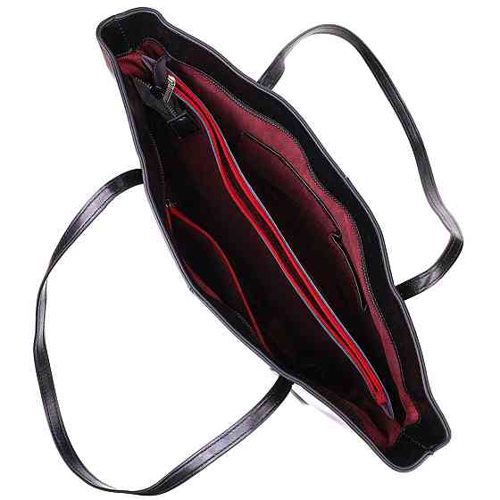 Функциональная сумка шоппер из натуральной кожи 22095 Vintage Черная Киев