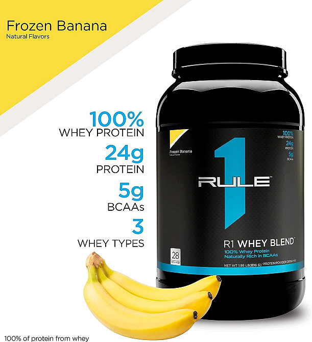Протеин Rule One Whey Blend 908 gram ( Frozen Banana ) Луцк - изображение 3