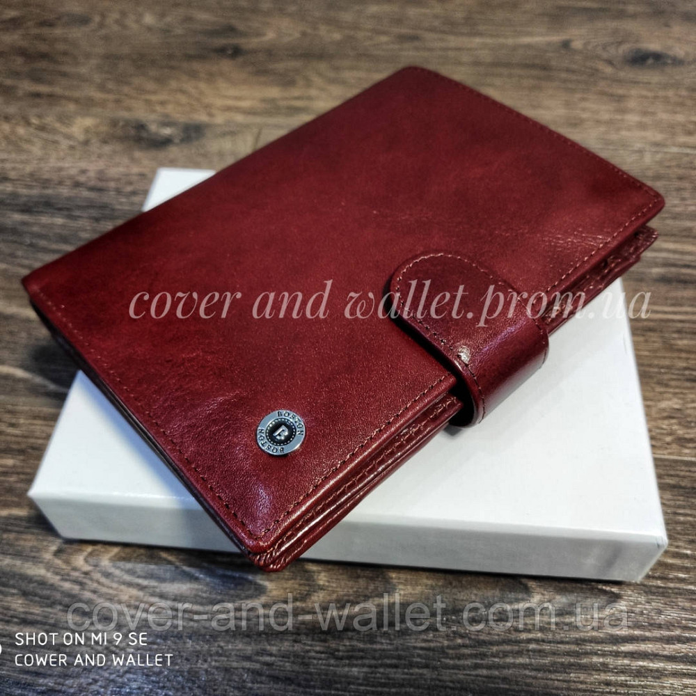 Велике солідне шкіряне чоловіче портмоне із гладкої шкіри Boston Киев - изображение 2