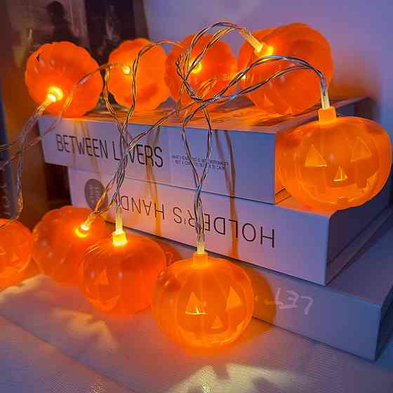 Гирлянда Хэллоуин Тыквы 150 см 10 led 55 мм оранжевый Киев