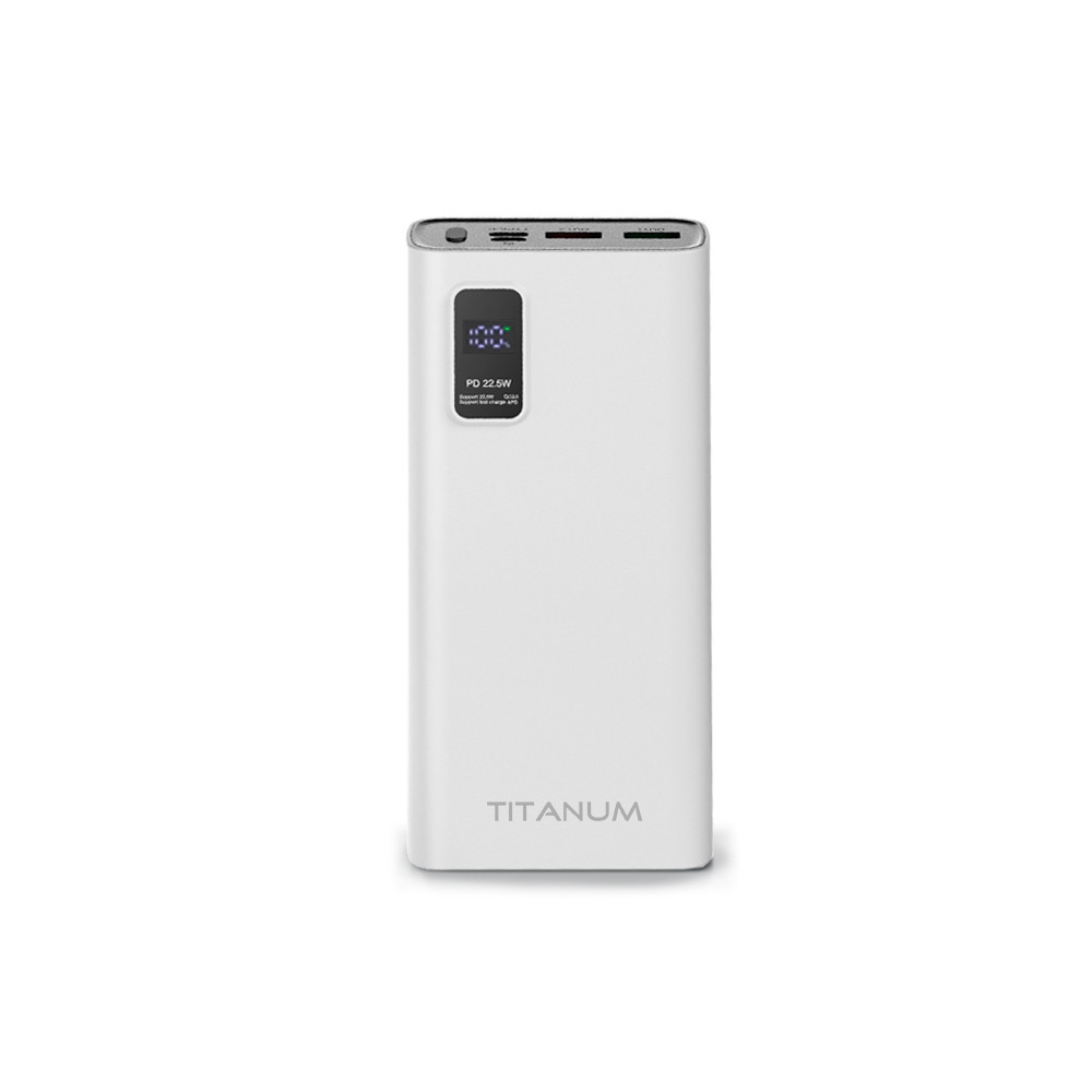 Павербанк 20000 mAh Titanum TPB-727S-W 22,5W QC+PD білий Житомир - фото 2