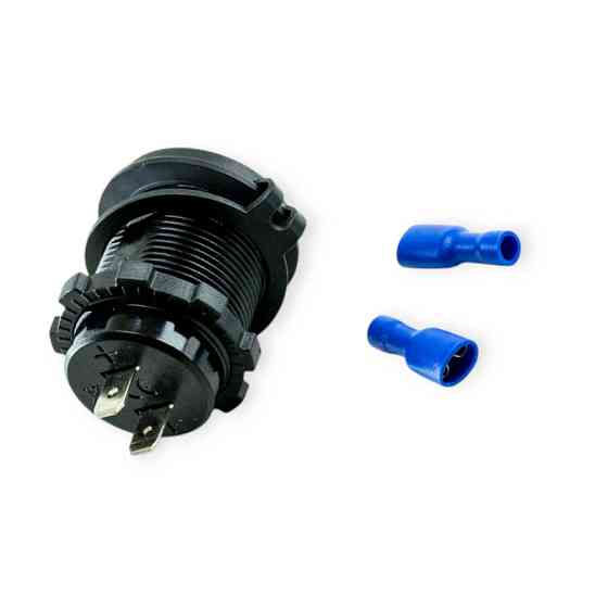 Гніздо врізне 2 USB 2,1A, 2,1A, 12-24В, кришка, з сенсорною кнопкою та підсвічуванням синій Мукачево