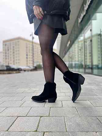 Dino Vittorio Черевики жіночі демісезонні весна-осінь чорні, натуральна замша на підборах р. 37 Коломия