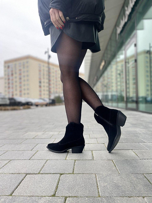 Dino Vittorio Черевики жіночі демісезонні весна-осінь чорні, натуральна замша на підборах р. 37 Коломия - фото 3