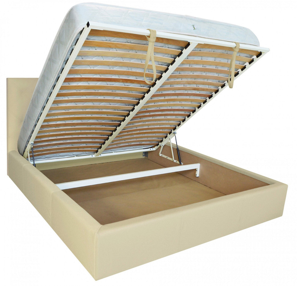 Ліжко Двоспальне Bristol VIP 180 х 190 см Fly 2207 A1 З додатковою металевою цільнозварною рамою Бежевий Київ - фото 7