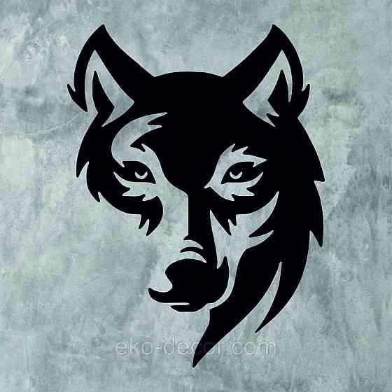 Декоративне настінне Панно «Вовк», Декор на стіну 90*68 см, Чорний Київ