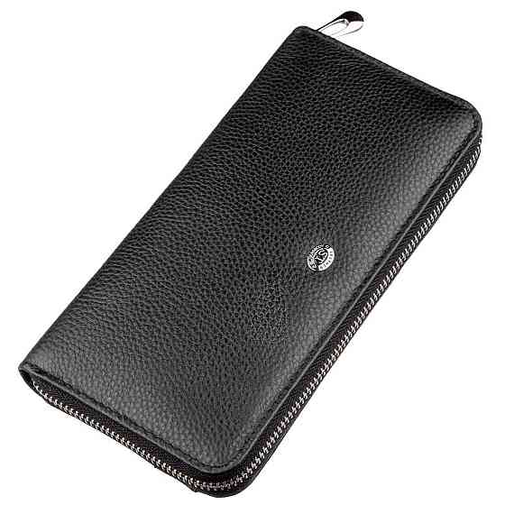 Жіночий клатч на блискавці Чорний (ST Leather) Київ