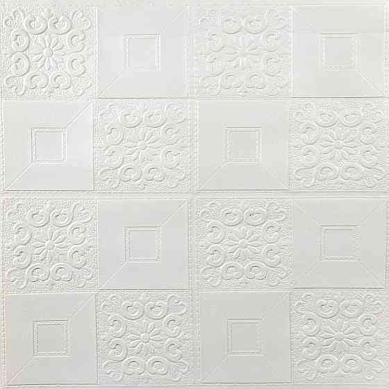 Самоклеющаяся декоративная потолочно-стеновая 3D панель 700x700x3мм Белый (114-3) SW-00000697 Киев