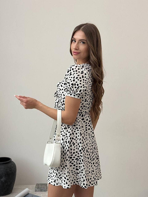 Жіноче легке романтичне мініплаття у квітковий принт турецький софт Білий, 46/48 Одеса - фото 2