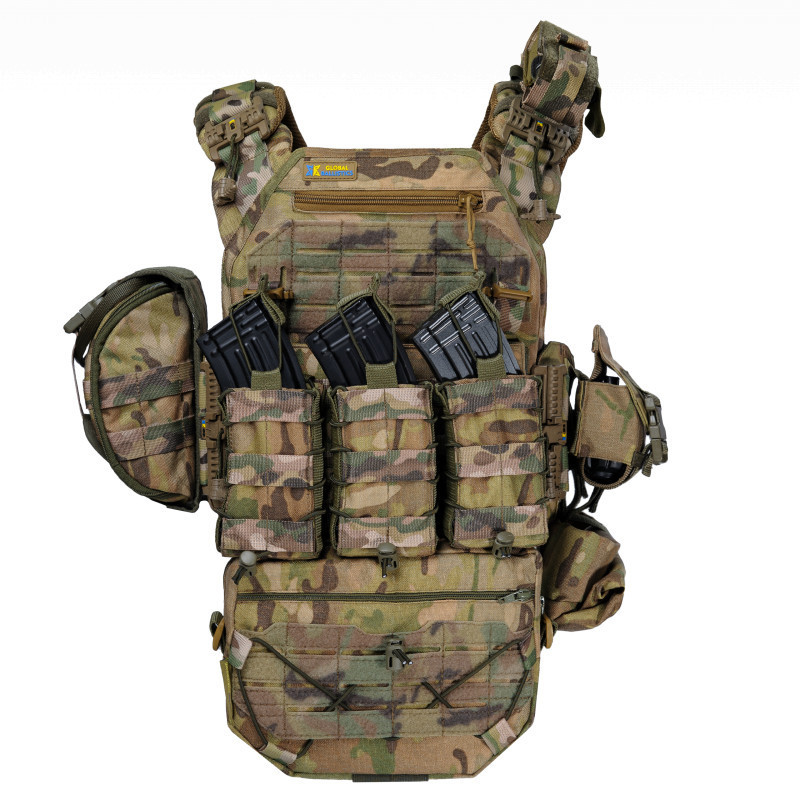 Плитоноска тактична Warmor Gen.3 Pro Max зі швидким скиданням з підсумками (Мультикам) Вінниця - фото 4