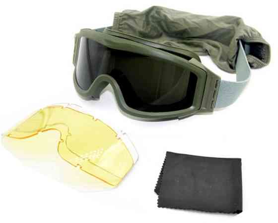 Тактические очки маска (3 вставные линзы) Оливковый Киев
