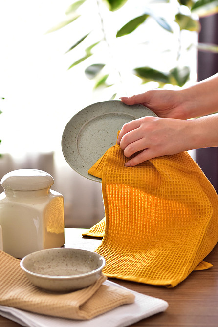 Вафельний рушник Ideal Textile 40х60 см 240 г/м2 (56860817) Гірчичний Чернівці - фото 5