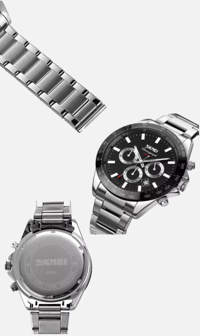 Мужские классические часы Skmei 9259 Серебристые Винница - изображение 6