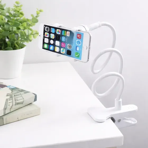 Гибкий держатель штатив для телефона с прищепкой Белый Коломыя