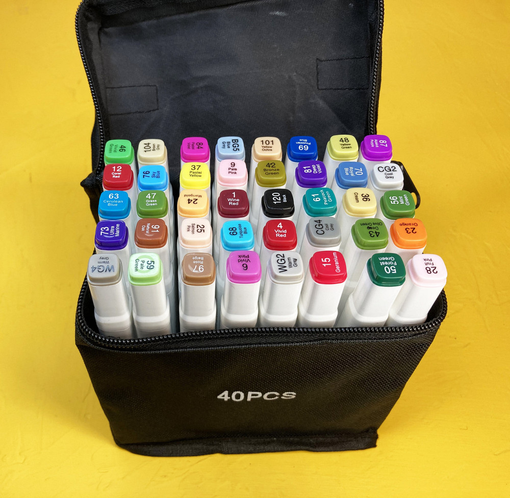 Професійні маркери для художників Touch 40 штук, двосторонні спиртові для малювання аніме Кам'янець-Подільський - фото 4