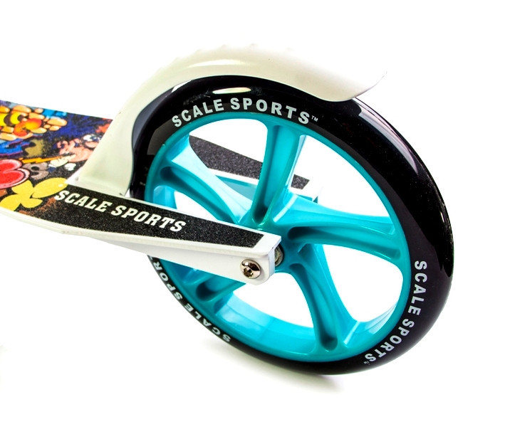 Самокат двухколёсный складной с задним ножным тормозом Scale Sports SS-15 Цвет Tiffany Одесса - изображение 6