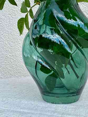 Ваза скляна 16*16*20 см "Джина" зелене товсте скло Київ
