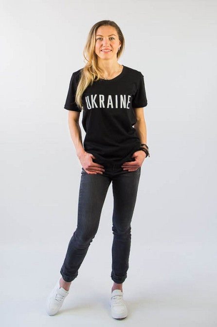 Футболка женская патриотическая 44-46 черный Киев - изображение 2