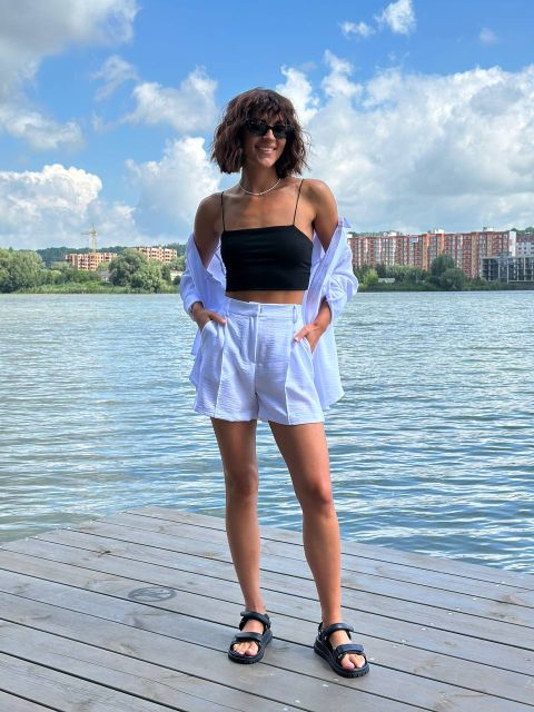 Костюм жіночий літній льон Білий M-L Харків - фото 1