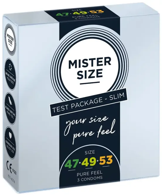 Набір презервативів Mister Size - pure feel - 47–49–53 (3 condoms), 3 розміри, товщина 0,05 мм Львів - фото 1