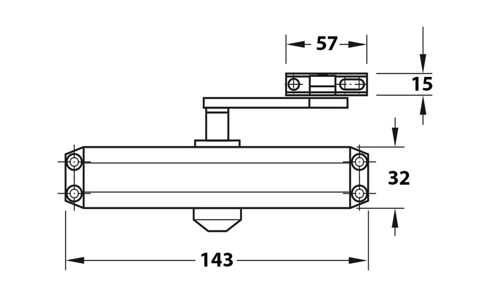 Доводчик двери 25-45 кг SEVEN DC-7741HP white (механизм фиксации дверей) Киев - изображение 6