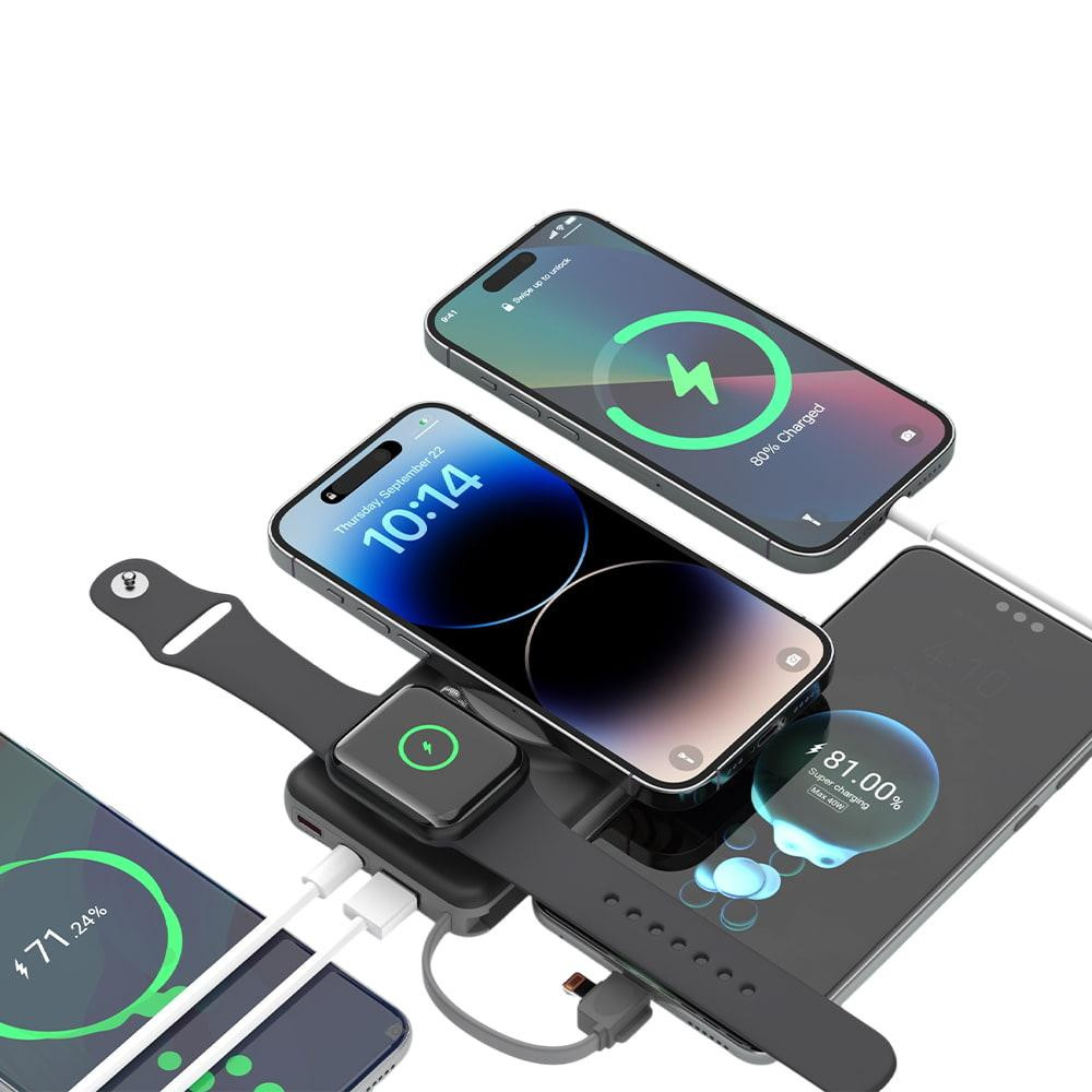 Повербанк 10000mAh Choetech B695 Black QC3.0 PD3.0 бездротова зарядка смартфонів та Apple Watch (43-00131) Київ - фото 12