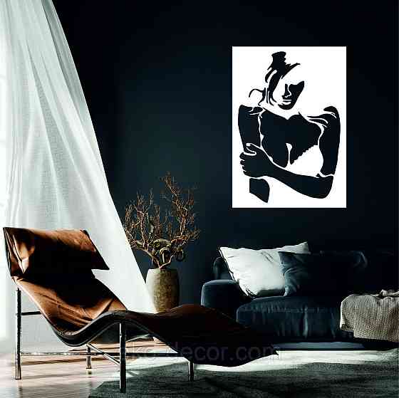 Декоративное настенное Панно «Силуэт женщины», Декор на стену 90*63 см, Белый Киев