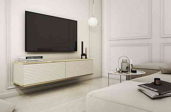 Тумба під телевізор навісна Perfect Home Оро / Oro 2-дверна RTV135 MDF Бежевий (PFH-091356) Дніпро