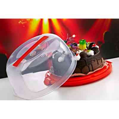 Тортовница Irak Plastik кругла 28,5 см Червона (6415) Винница