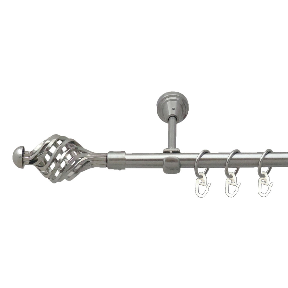 Карниз Orvit Арезо металевий однорядний відкритий Нержавіюча Сталь 16 мм 300 см (5503003) Львов - изображение 1