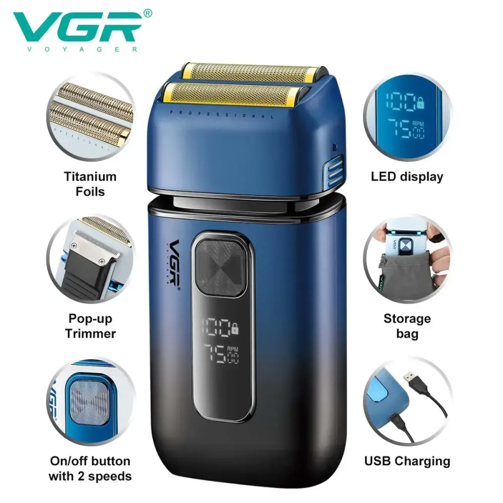 Электробритва VGR V-362 шейвер, двойное лезвие, IPX6, LED дисплей Коломыя - изображение 2
