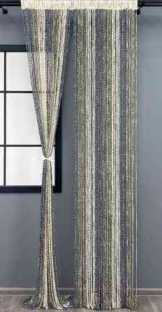 Штори-нитки спіраль з люрексом Сірий з молочно-бежевим 300х300см 1 шт (61-123) Київ