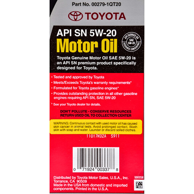 Моторне масло Toyota Motor Oil 5W-20 946 мл Львів - фото 2