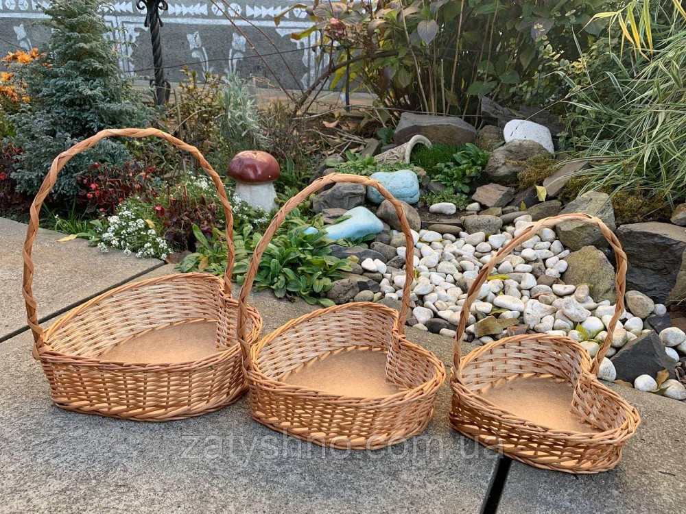 Корзина плетеная сердце  | корзина из лозы  новогодняя |плетеная корзина на подарки Киев - изображение 2