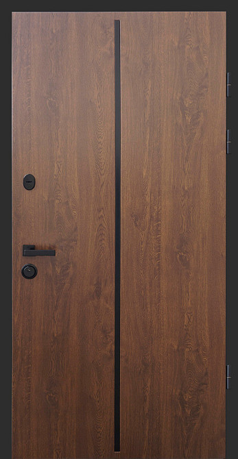 Дверь уличная модель LAMA LINE, дуб темный 860 Киев - изображение 1