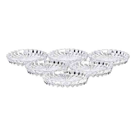 Набор из 6 блюд для подачи по 12 см стеклянные прозрачные круглые HP-YH-31 Киев