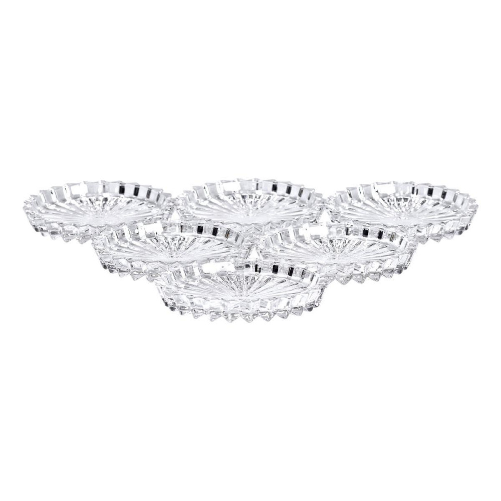 Набір із 6 тарілок для подачі по 12 см скляні прозорі круглі HP-YH-31 Київ - фото 2