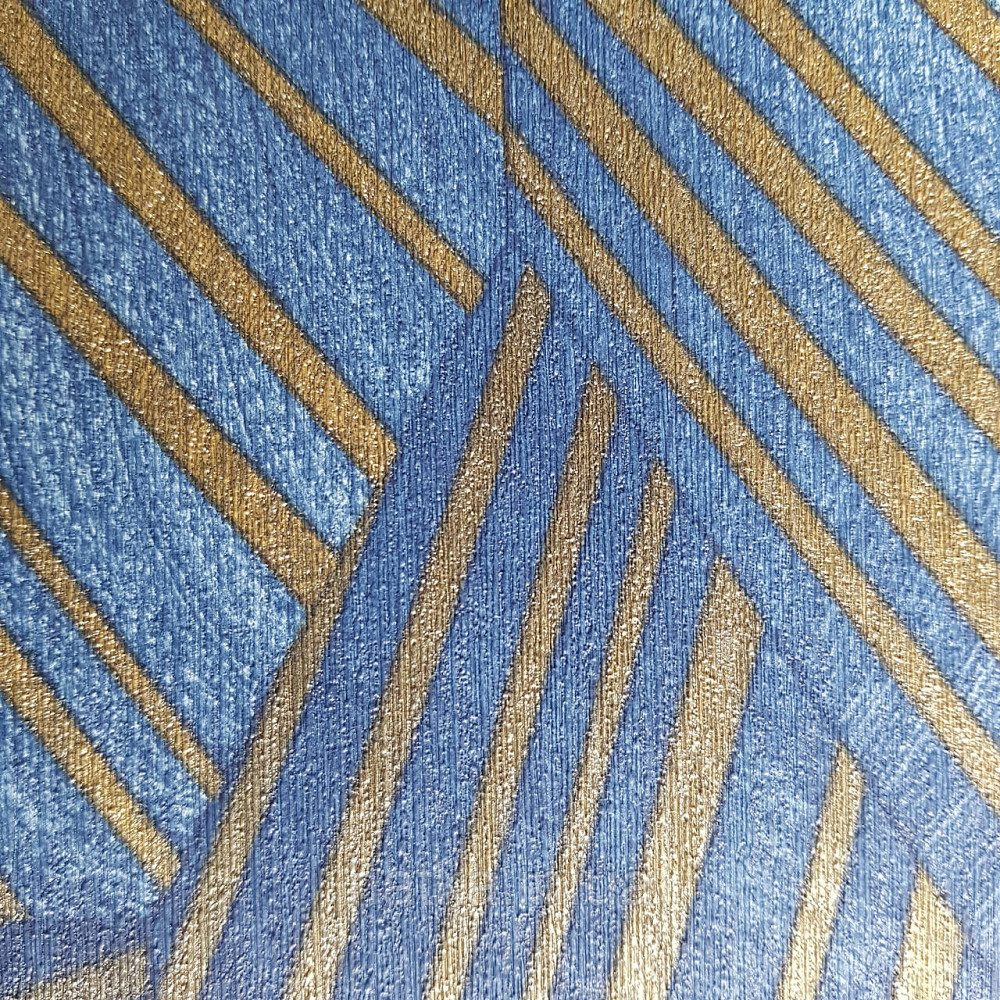 Шпалери метрові вінілові на флізелін дизайнерські Erismann Elle геометрія абстракція смуги сині золотом 3д Київ - фото 4