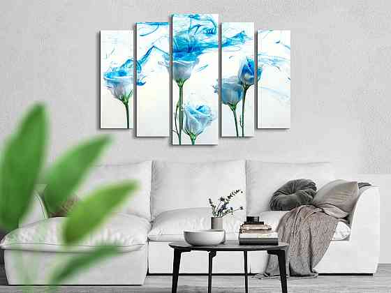 Модульна картина Квіти Абстракція Art-354_5 ( 80х118см ) Київ