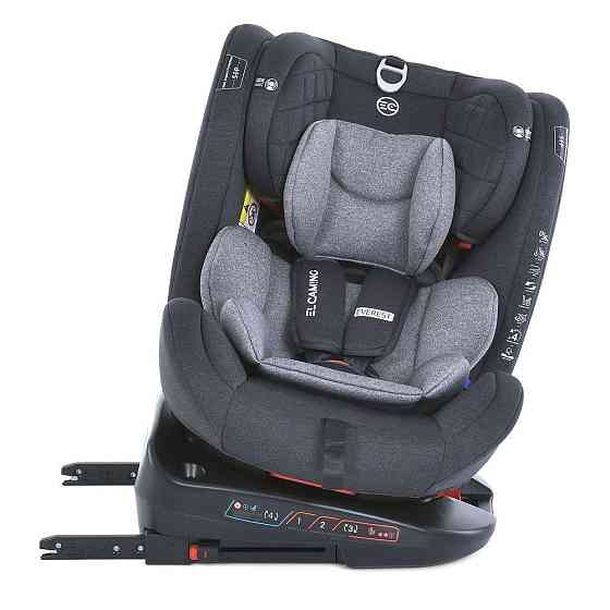 Автокрісло дитяче El Camino EVEREST Light Gray 0-36кг 5-точкові ремені безпеки ISOFIX 360º Світло-сіре (ME 1114 ) Чернігів