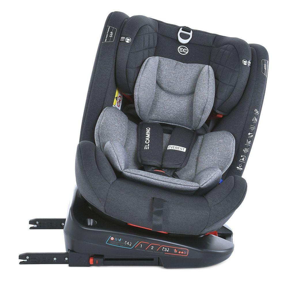 Автокрісло дитяче El Camino EVEREST Light Gray 0-36кг 5-точкові ремені безпеки ISOFIX 360º Світло-сіре (ME 1114 ) Чернігів - фото 5