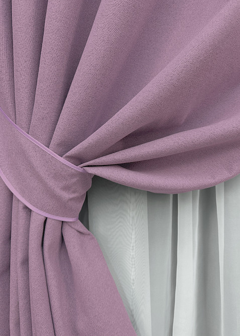 Комплект штор на люверсах VR-Textil Блэкаут двусторонний ASHEN NIGHT № 1844ш Сиреневый 150х270 см 2 шт (37-0285) Киев - изображение 5