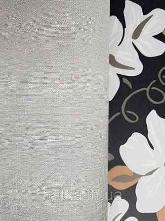 Шпалери вінілові Lutece Bensimon однотонні сіро-блакитні структурні під тканину дрібна точка Київ