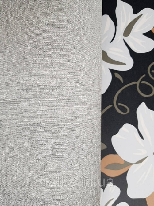 Шпалери вінілові Lutece Bensimon однотонні сіро-блакитні структурні під тканину дрібна точка Київ - фото 1