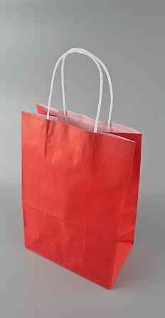 Пакет с ручками бумажный 28*19*11,5  КРАСНЫЙ (25 шт) Харьков