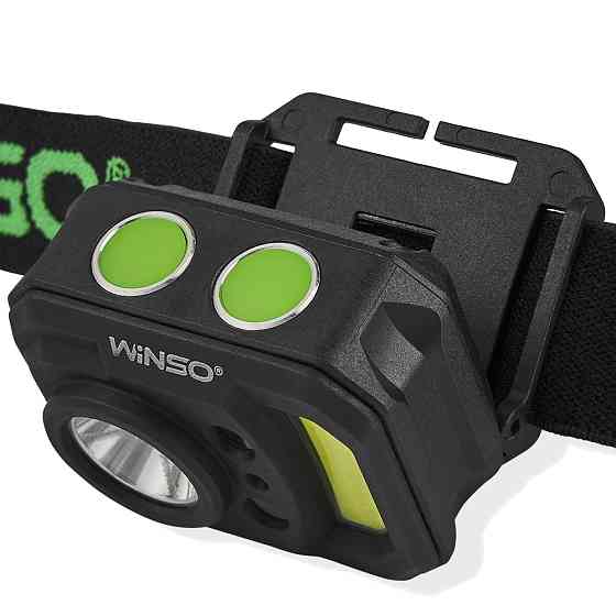 Фонарь налобный Winso 250Lm, 3W XPE+3W COB, 850mAh, с сенсором белый/красный Львов