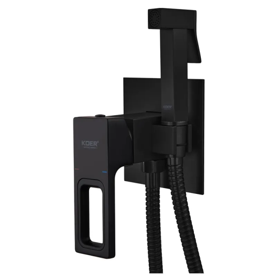 Черный смеситель для гигиенического душа Koer KB-23009-05 (KR3511) Харьков